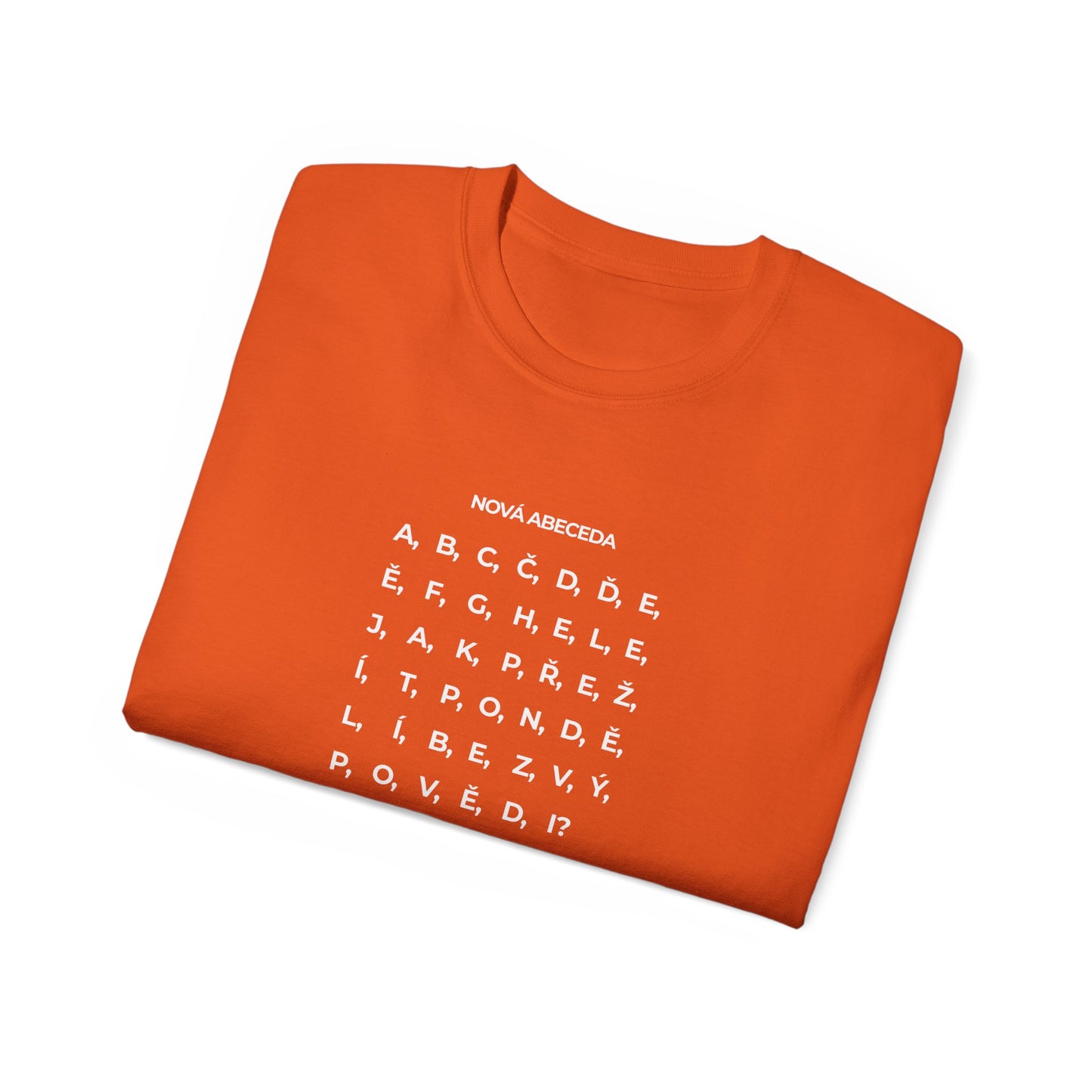 Oranžové unisex tričko VÍM HNED – minimalistický potisk