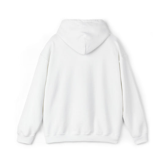 White unisex hoodie VÍM HNED – minimalist print