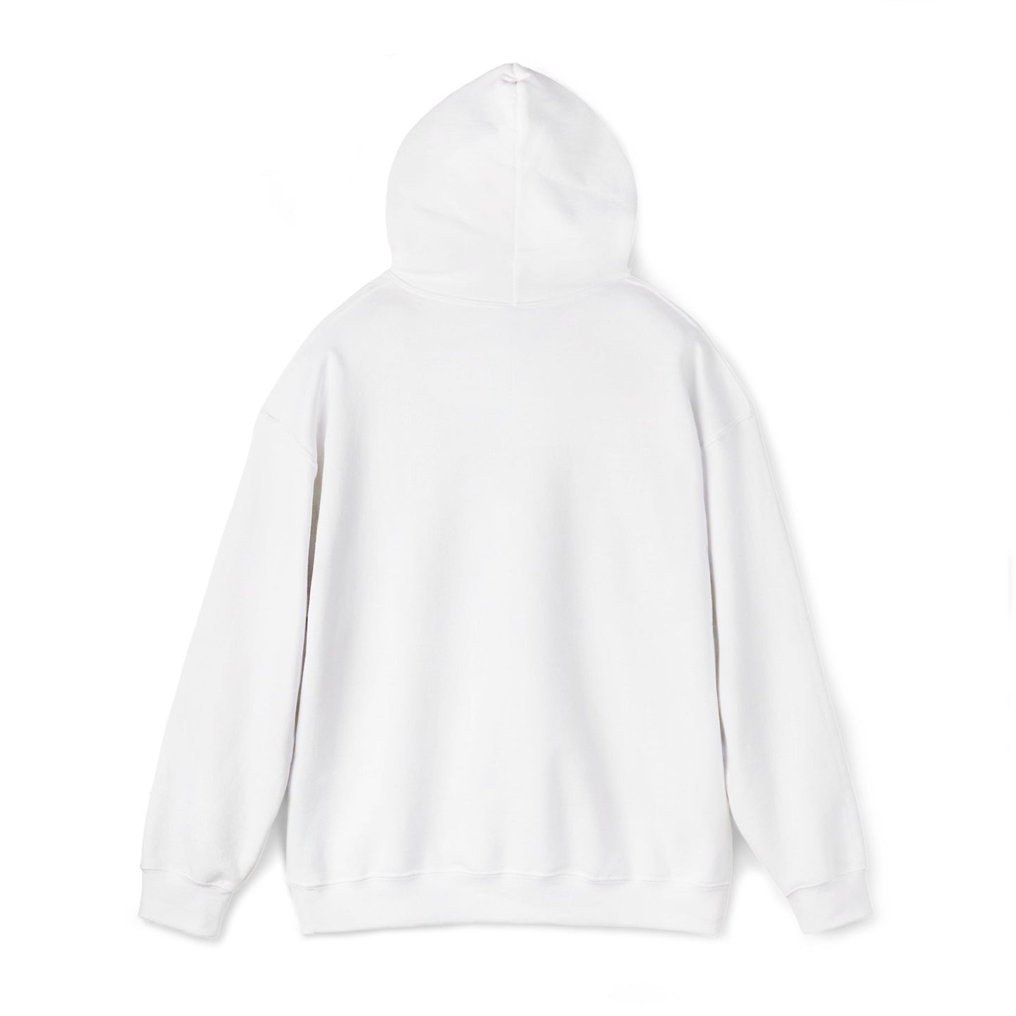 Bílá unisex mikina s kapucí VÍM HNED – minimalistický potisk