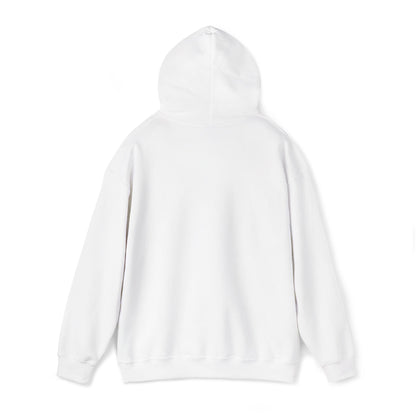 Bílá unisex mikina s kapucí VÍM HNED – minimalistický potisk