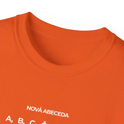 Oranžové unisex tričko VÍM HNED – minimalistický potisk