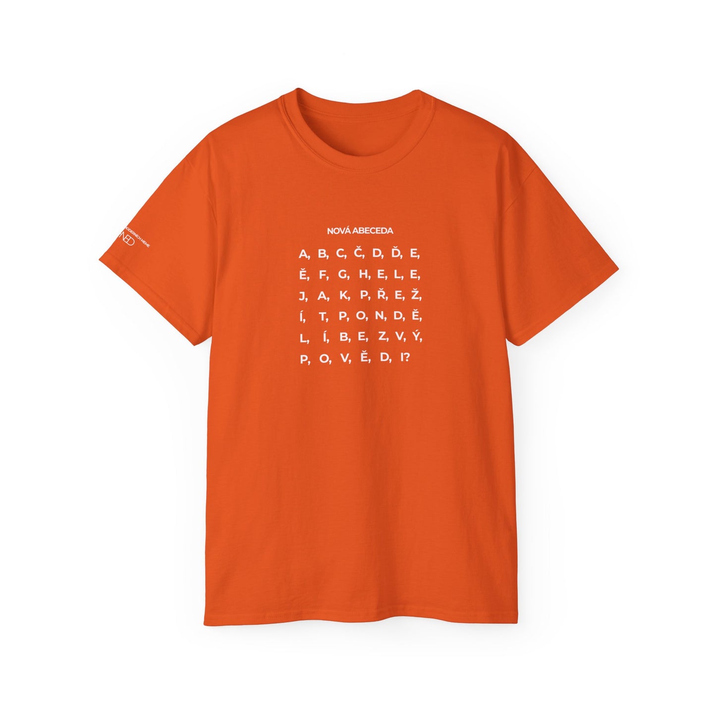 Oranžové unisex tričko VÍM HNED – minimalistický potisk