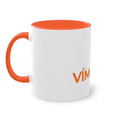 Dvoubarevný hrnek VÍM HNED – ORANŽOVÝ POTISK – 325 ml